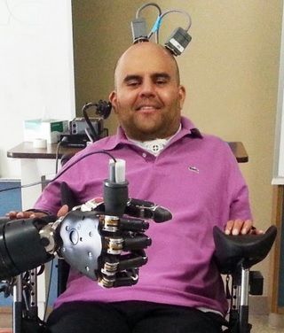 Patient with neural prosthetic device Patient with neural prosthetic device
