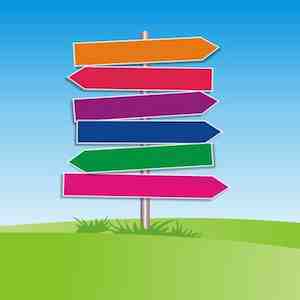 Colourful signposts Colourful signposts