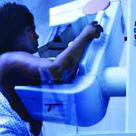 Woman having a mammogram Woman having a mammogram