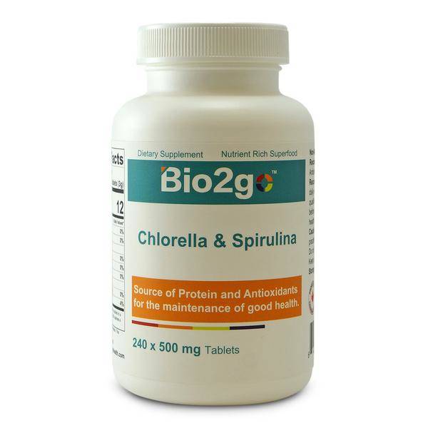 Bio2go™ Chlorella and Spirulina Tablet (240 Tablets) | Bio2go Health