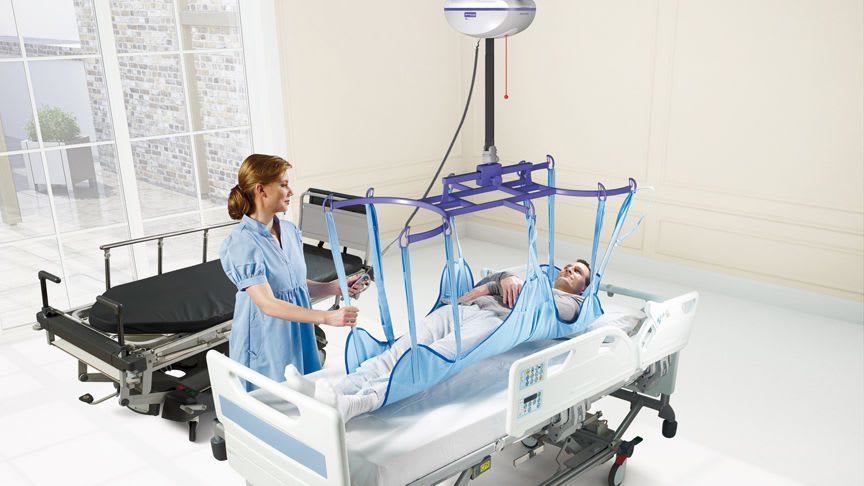 Ceiling-mounted patient lift Maxi Sky™ 2 ArjoHuntleigh
