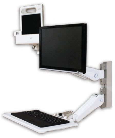 Medical monitor support arm / wall-mounted / with keyboard arm Heron Amico Corporation