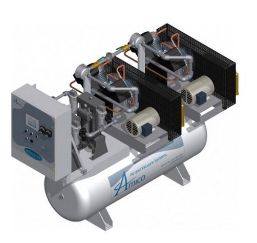 Medical air compression system / piston CSA Duplex RED Horizontal Amico Corporation