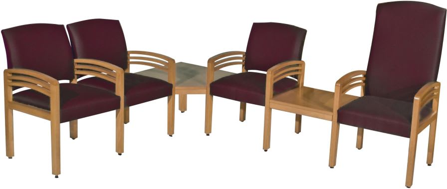 Waiting room chair / beam / with table / 4 seater Austin Amico Corporation