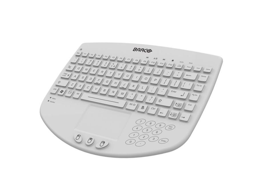 Disinfectable medical keyboard / wireless / washable / with touchpad AC-KB01 Barco