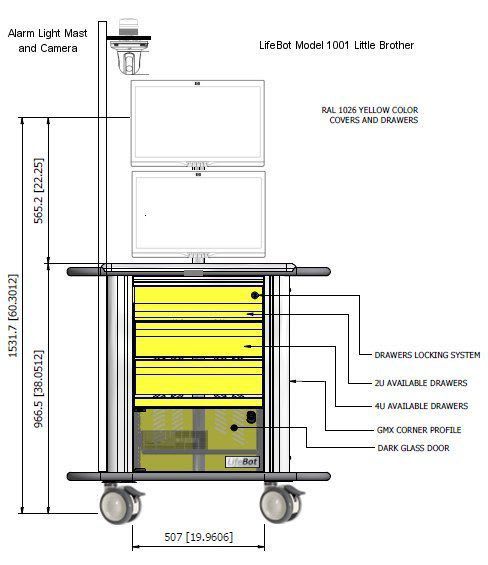 Telemedicine cart with drawer / secure / medical LifeBot® LifeBot