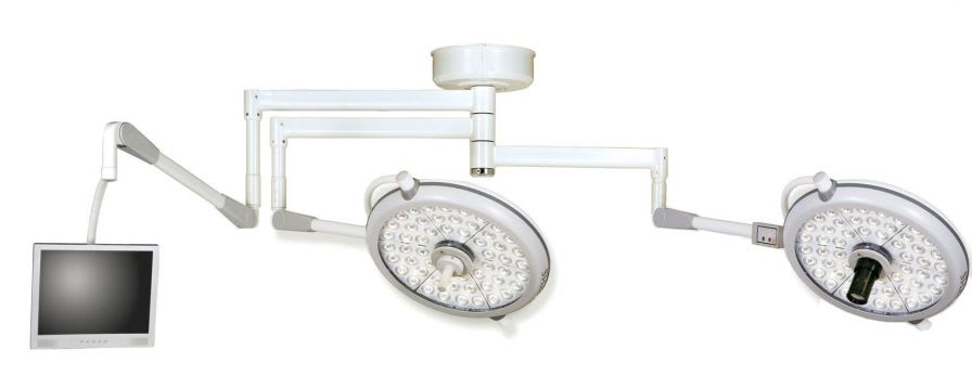 LED surgical light / with video camera / ceiling-mounted / with video monitor ST-LED70DCM St. Francis Medical Equipment