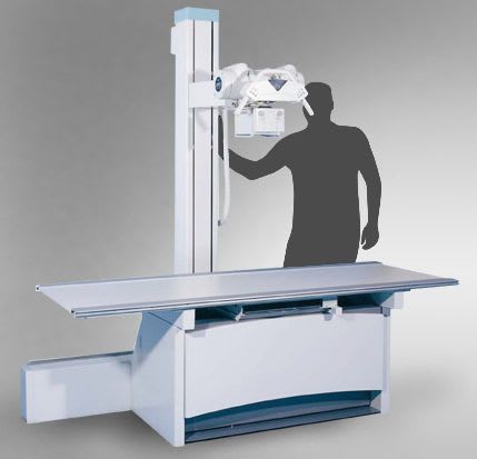 Height-adjustable radiography table / electrical / with tube-stand CS 2000 Josef Betschart