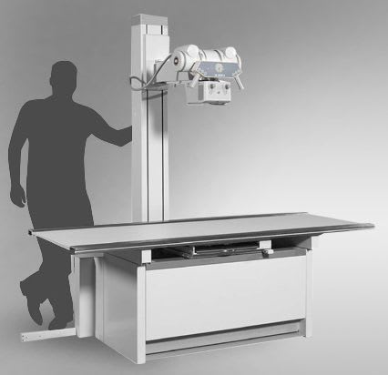 Height-adjustable radiography table / electrical / with tube-stand CS 3000 Josef Betschart