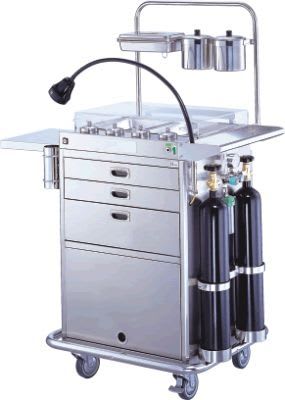 Emergency trolley / with shelf unit / with IV pole / with oxygen cylinder holder APC-80951 Apex Health Care