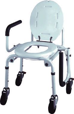 Shower chair / with cutout seat / on casters APC-7101-1 Apex Health Care