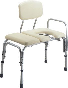 Height-adjustable shower stool / with armrests / with cutout seat APC-5090 Apex Health Care