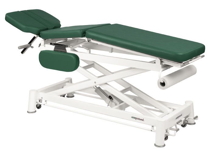 Electrical examination table / on casters / height-adjustable / 3-section C-7590-M16 Ecopostural