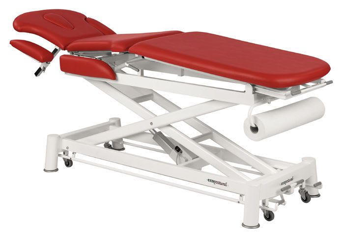 Electrical examination table / on casters / height-adjustable / 3-section C-7531-M47 Ecopostural