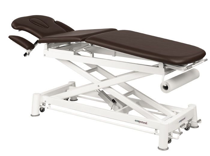 Electrical examination table / on casters / height-adjustable / 3-section C-7530-M47 Ecopostural