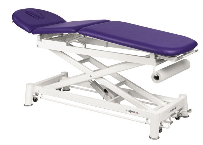 Electrical examination table / on casters / height-adjustable / 3-section C-7521-M47 Ecopostural