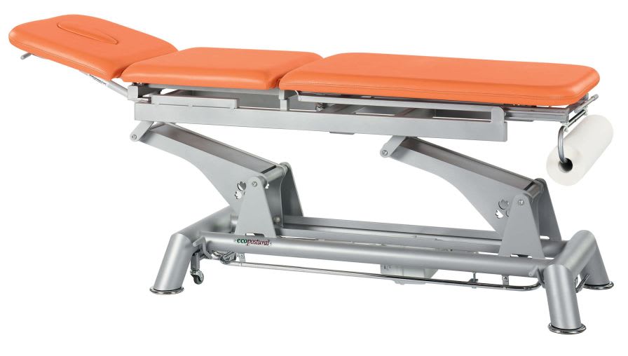 Electrical examination table / on casters / height-adjustable / 3-section C-5010-M47 Ecopostural