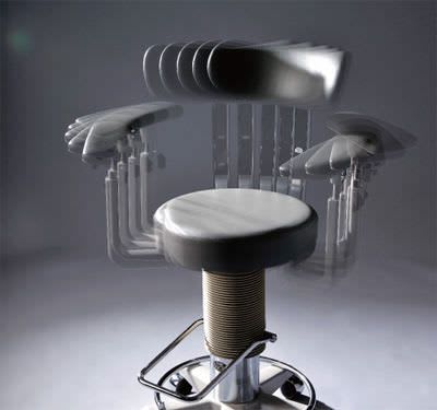 Medical stool / on casters / hydraulic / rotating OC-1A Takagi Ophthalmic Instruments Europe