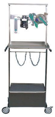 Anesthesia cart / veterinary / stainless steel / 1-drawer ANE007 Lory Progetti Veterinari