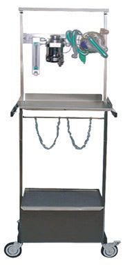 Anesthesia cart / veterinary / stainless steel / 1-drawer ANE009 Lory Progetti Veterinari
