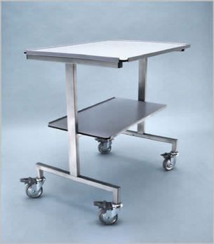 Instrument table / on casters / 2-tray 400 003 Hedo Medizintechnik