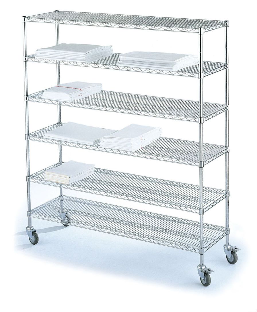 Clean linen trolley / 5-shelf HYGIRACK Sclessin Productions