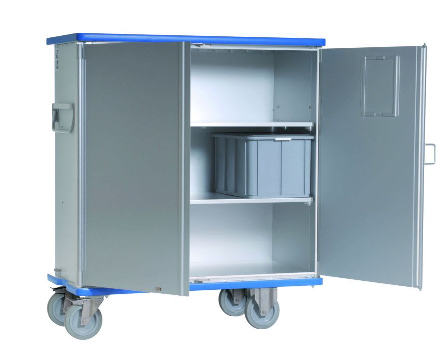 Storage trolley / with hinged door Sclessin Productions