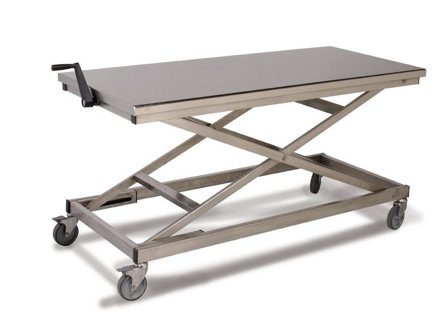 Work table / height-adjustable / stainless steel Sclessin Productions