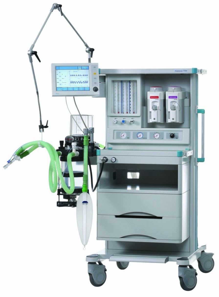 Anesthesia workstation with gas blender / 6-tube ANASTAZJA 7500 Farum