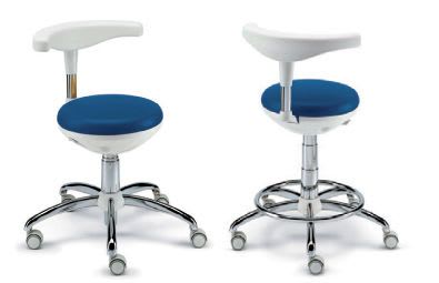 Dental stool / on casters / height-adjustable / with backrest ASSIST PLUS Dentalmatic