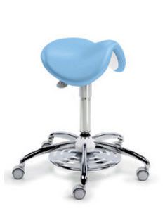 Dental stool / height-adjustable / on casters / saddle seat HARLEY Dentalmatic