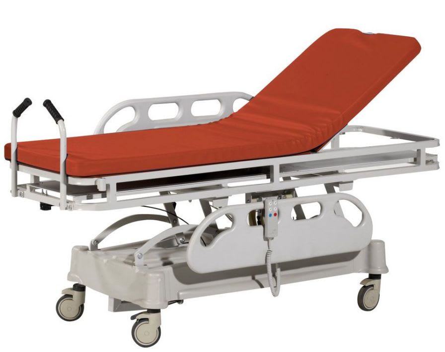 Transport stretcher trolley / X-ray transparent / height-adjustable / hydraulic DT-1360A Demirtas Medikal