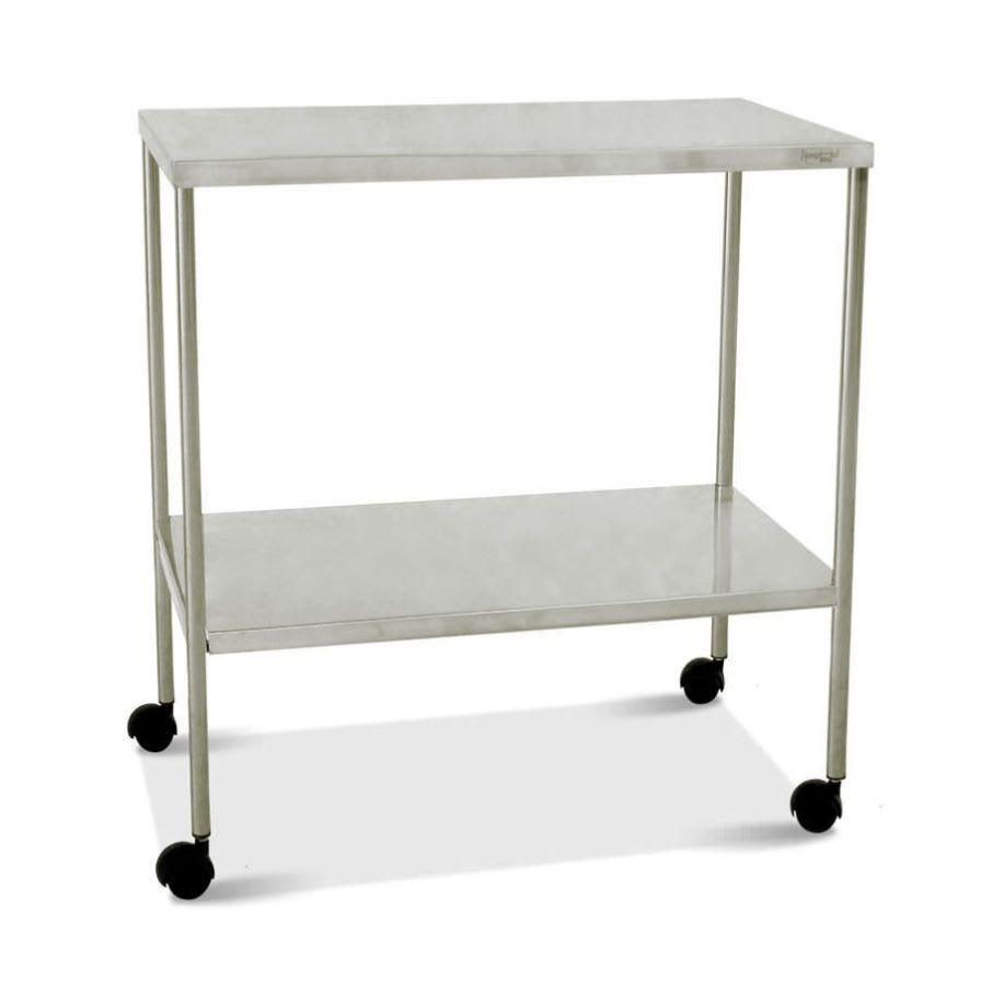 Stainless steel instrument table / on casters / 2-tray HM 2030 E Hospimetal Ind. Met. de Equip. Hospitalares