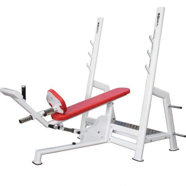Weight training bench (weight training) / traditional / adjustable / with barbell rack BC39 Multiform?