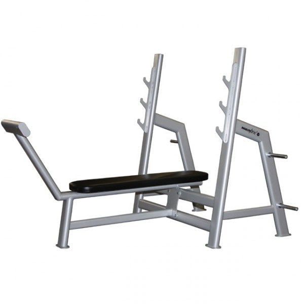 Weight training bench (weight training) / traditional / flat / with barbell rack BC04 Multiform?