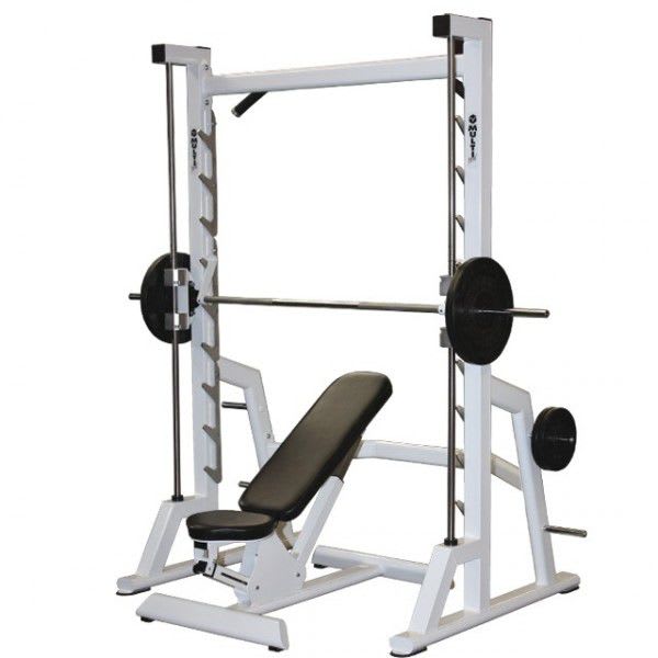 Weight training bench (weight training) / traditional / adjustable / with barbell rack BC29 Multiform?