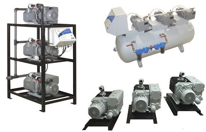 Medical vacuum production system / lubricated rotary vane / modular 0.37 - 11 kW , 12 - 536 m³/h | x-RT series Novair Oxyplus Technologies