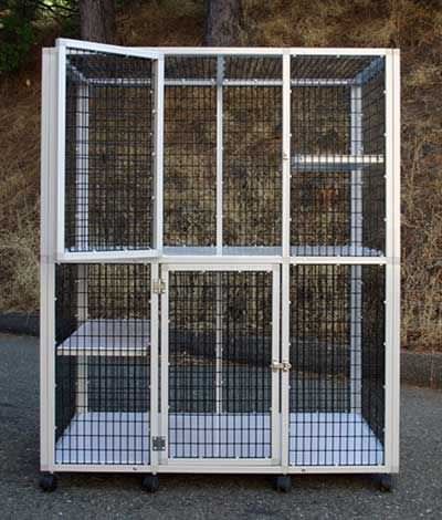 2-unit veterinary cage / 2-shelf S515F CD&E Enterprises