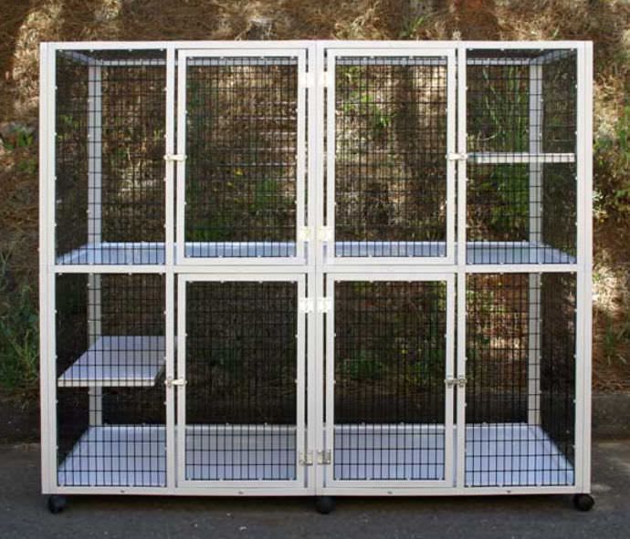 Double deck veterinary cage / 4-unit / 2-unit / 3-unit S551 CD&E Enterprises