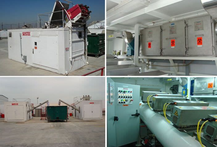 Medical waste treatment system / with sterilizer / microwave / with shredder Sanitec Industries