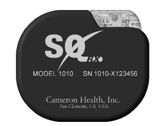 Implantable cardiac stimulator / cardioverter-defibrillator / automatic SQ-RX™ Cameron Health