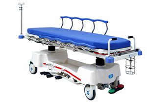 Transport stretcher trolley / X-ray transparent / height-adjustable / hydraulic Chevalier Series Chang Gung Medical Technology