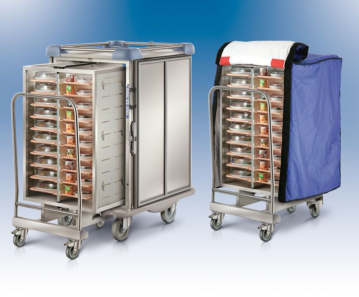Distribution trolley / meal / with hinged door / closed-structure ERGOSERT / INSERT Socamel Technologies