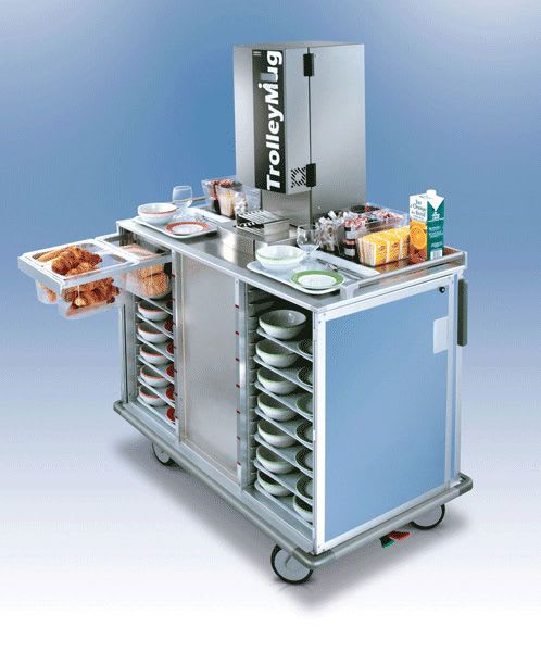 Distribution trolley / meal / with hinged door / closed-structure SERVIZIO CAFÉ Socamel Technologies