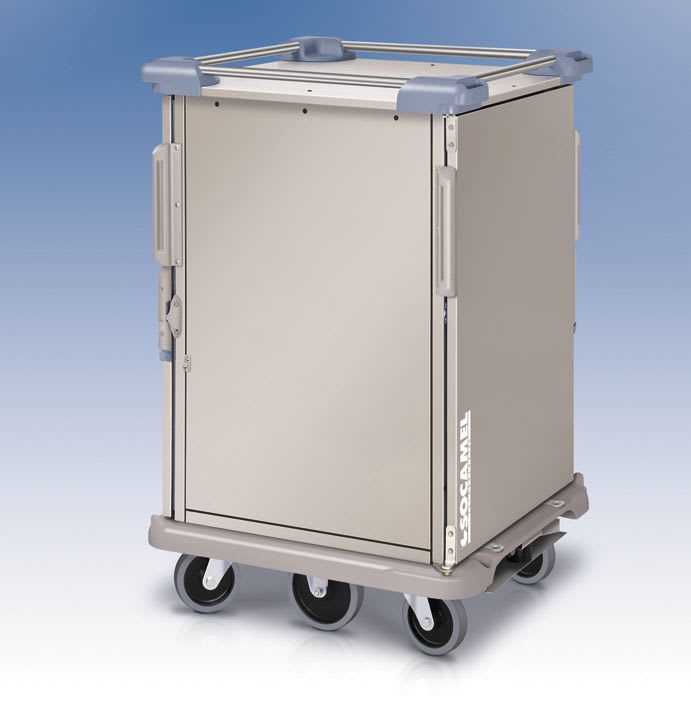 Distribution trolley / meal / with hinged door / closed-structure DOUBLE FLOW / ERGOSERV Socamel Technologies