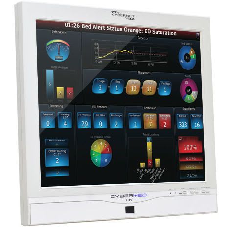 Waterproof medical panel PC / antibacterial / with touchscreen CyberMed H19 Cybernet