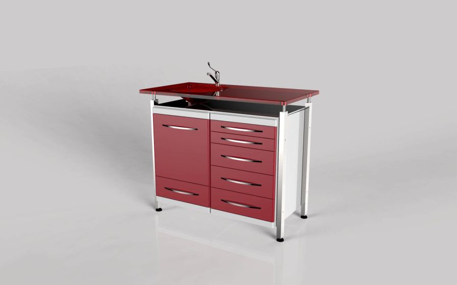 Storing cabinet / dentist office / with sink / with tray SP1 VeraDenta