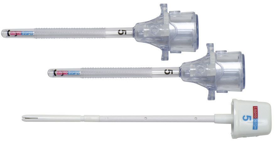 Laparoscopic trocar / with obturator / with insufflation tap / shielded blade 5 mm x 100 mm | EC5DL LaproSurge