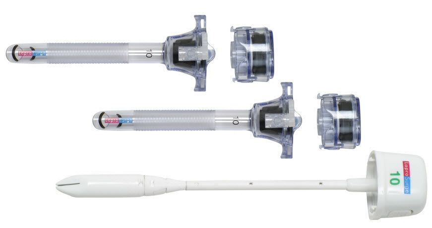 Laparoscopic trocar / with insufflation tap / with obturator / shielded blade 10 mm x 100 mm | EC10DL Auto LaproSurge