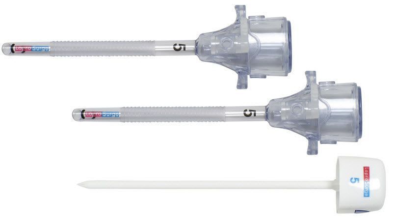 Laparoscopic trocar / with insufflation tap / with obturator / bladeless 5 mm x 100 mm | EC5DLB LaproSurge